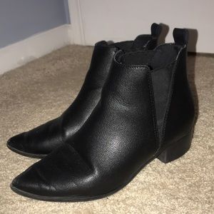 Black Faux Leather Boots